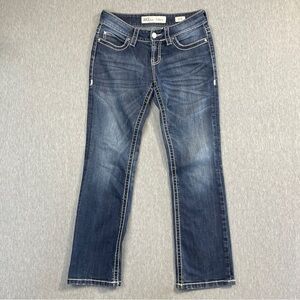 BKE Culture Bootcut Jeans Women’s 27R x 31.5 Blue Distressed Mid Rise